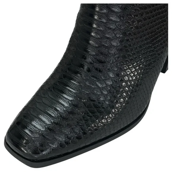 Sun + Stone Pollyy Black Faux Snakeskin Style Womens Ankle Boots Size 8.5M - Picture 7 of 13